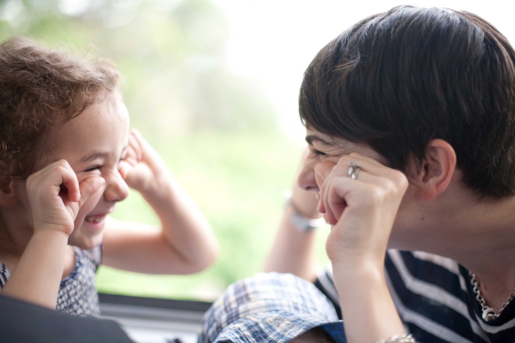 goofing around in the "sky train" (Gondola). 