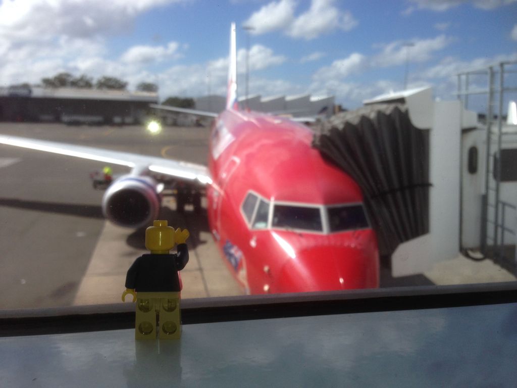 It was a first for mini-T, but Big-T is used to catching planes