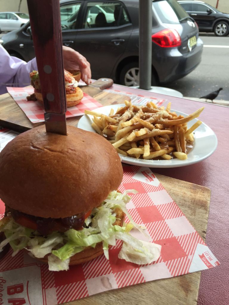 A great burger, and Poutine!