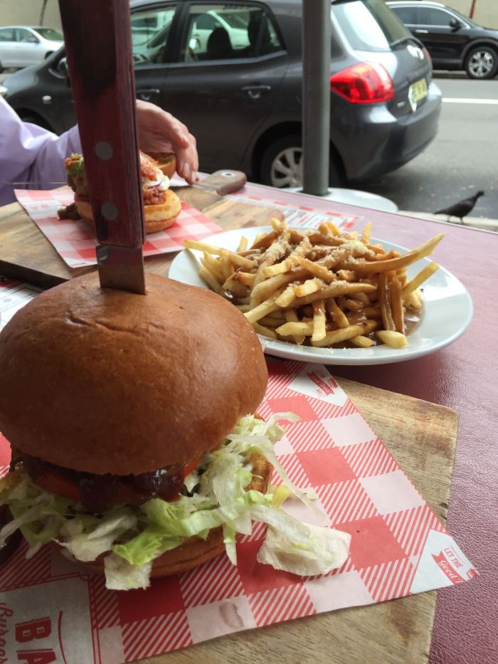 A great burger, and Poutine!